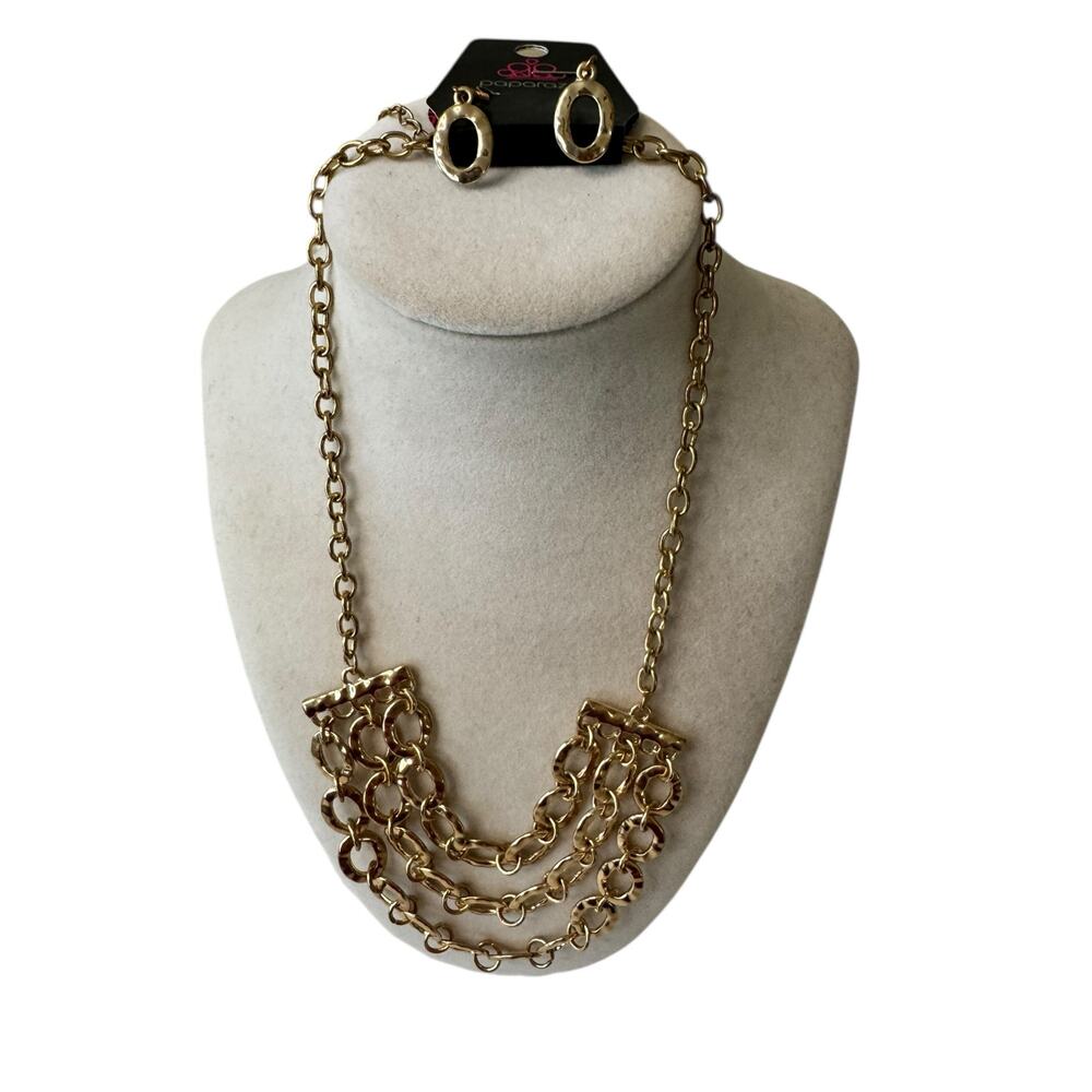 Stunning Gold Earring and Necklace Set for Every Occasion‎ Statement Layered